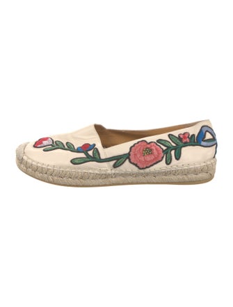 Gucci Leather Floral Print Espadrilles