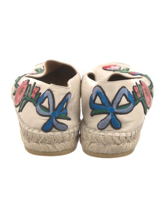 Gucci Leather Floral Print Espadrilles