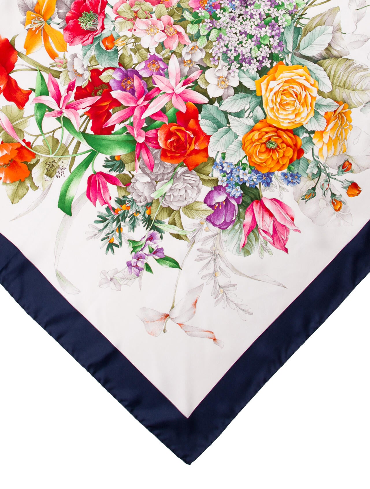 Gucci Silk Floral Print Scarf