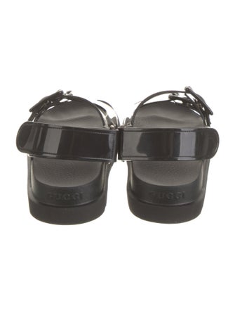 Gucci Double G Logo Rubber Slingback Sandals