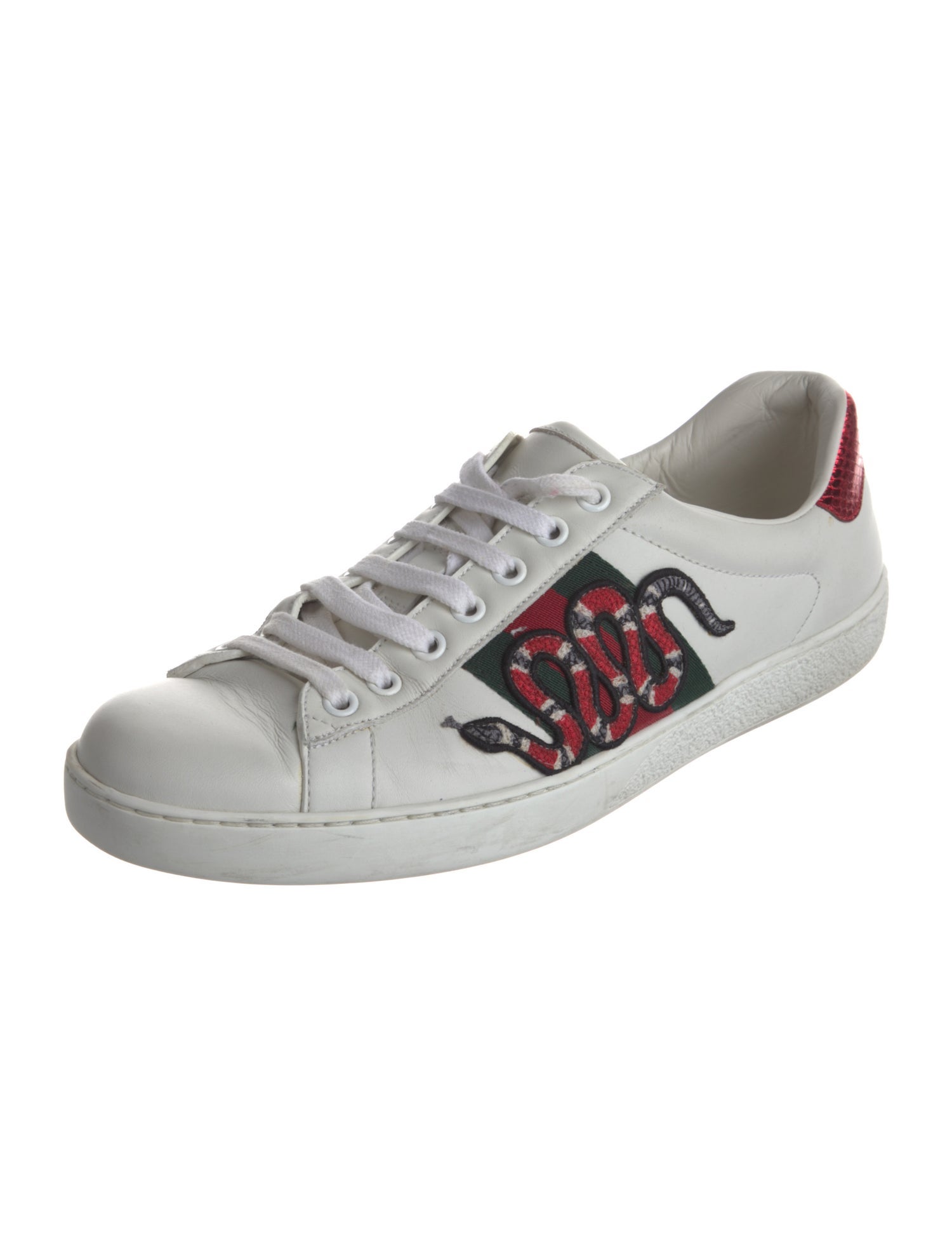 Gucci Web Accent Leather Sneakers