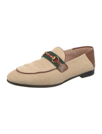 Gucci Web Accent Canvas Loafers