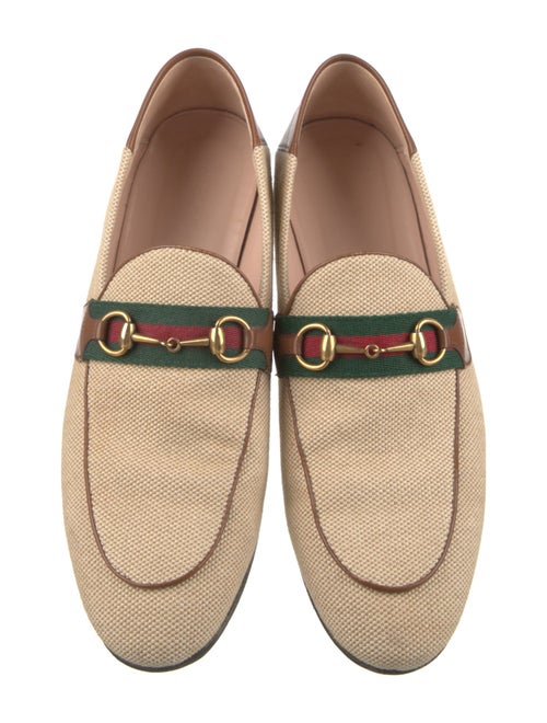 Gucci Web Accent Canvas Loafers