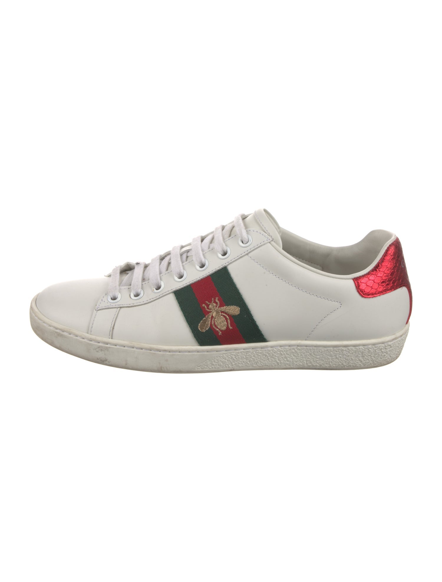 Gucci Web Accent Leather Sneakers