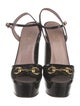 Gucci Horsebit Accent Patent Leather Sandals