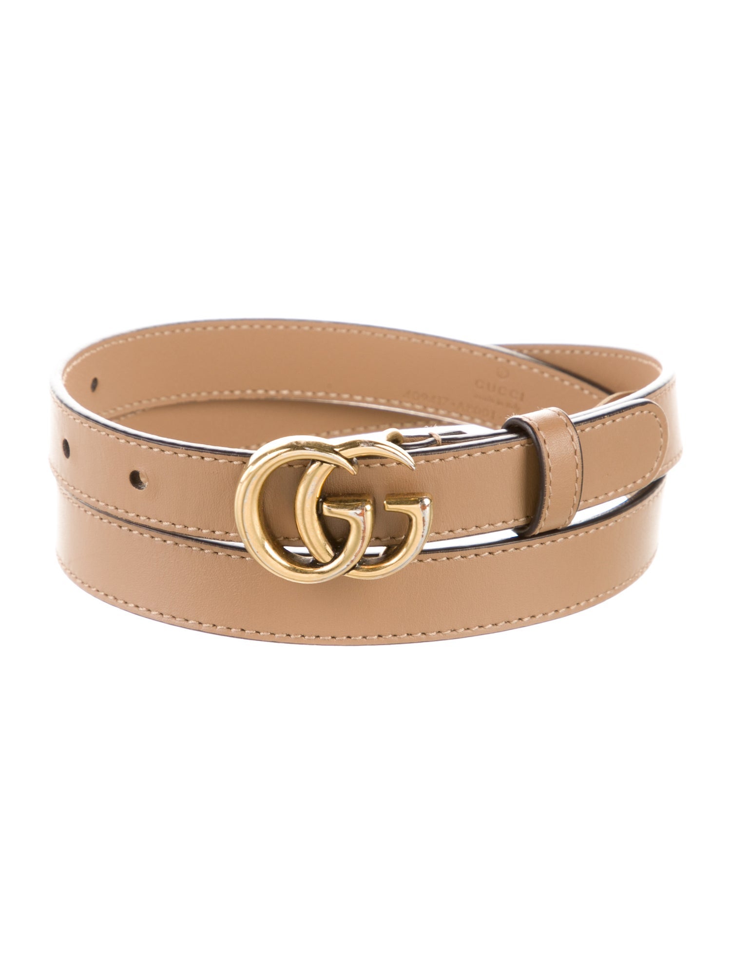 Gucci Double G Logo Skinny Belt