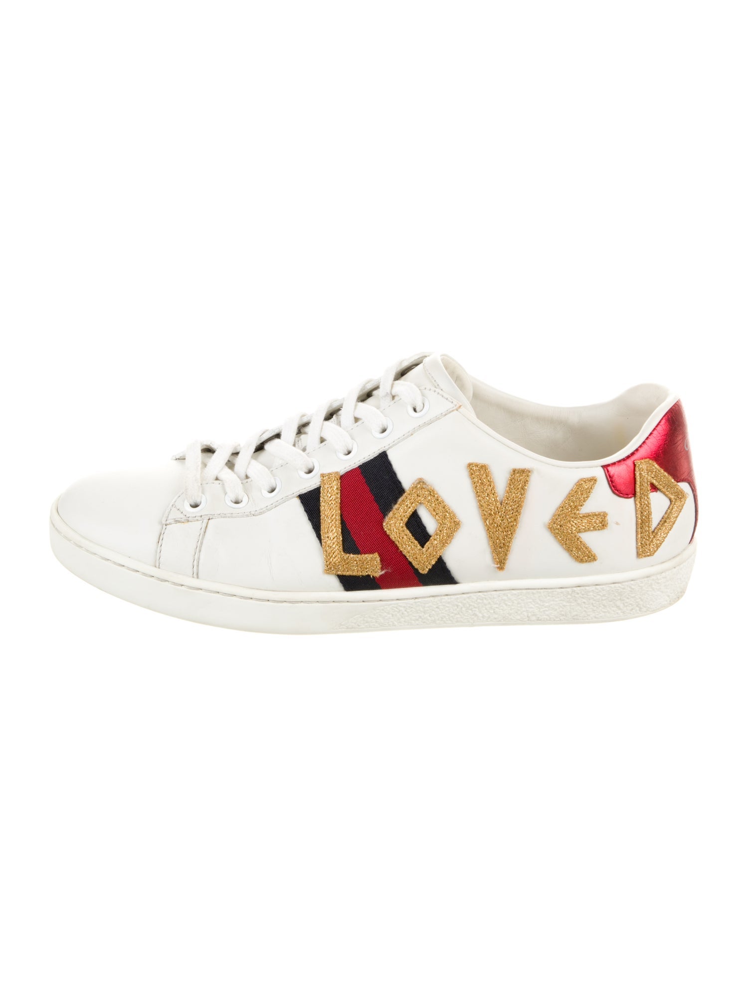 Gucci Sylvie Web Accent Leather Sneakers