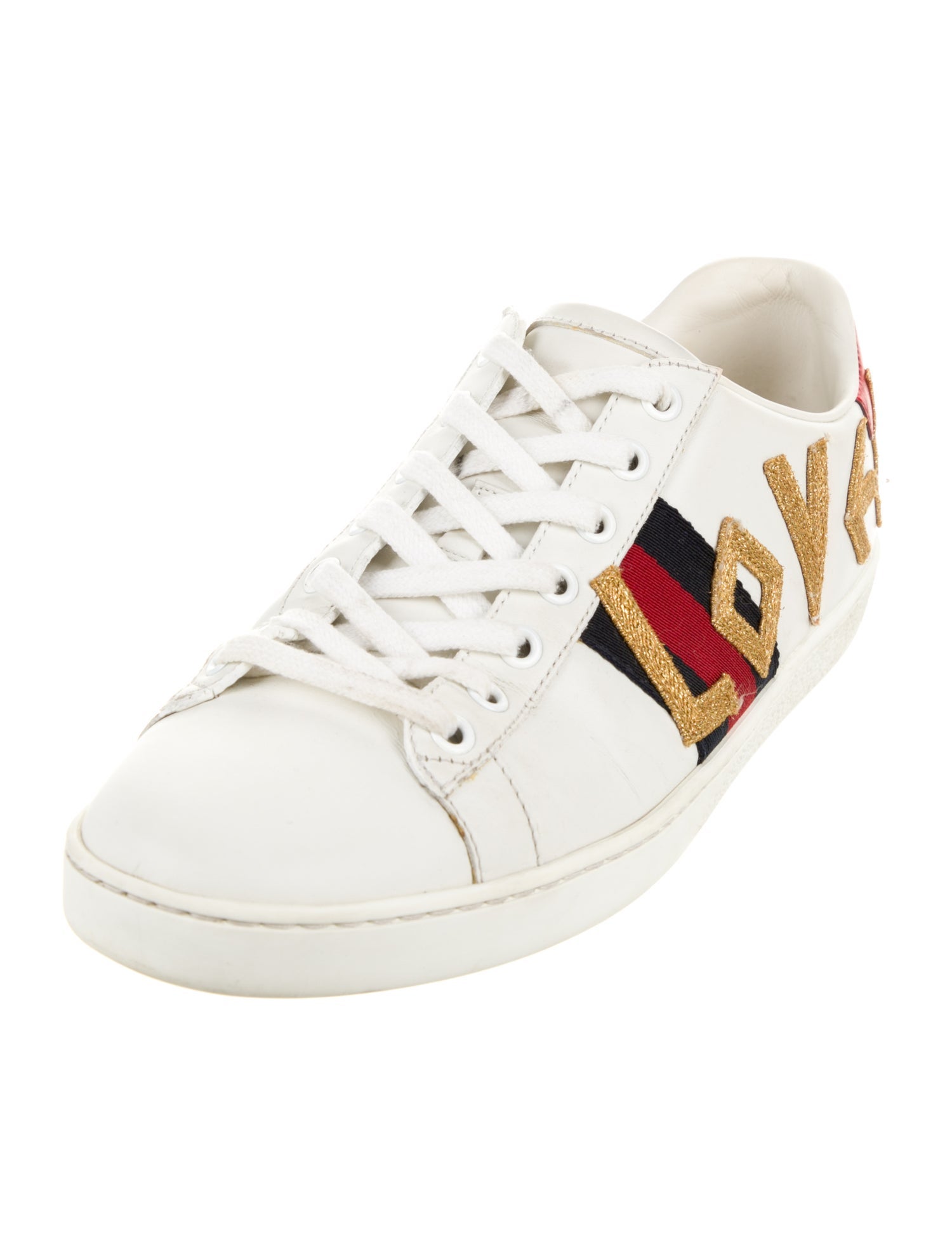 Gucci Sylvie Web Accent Leather Sneakers