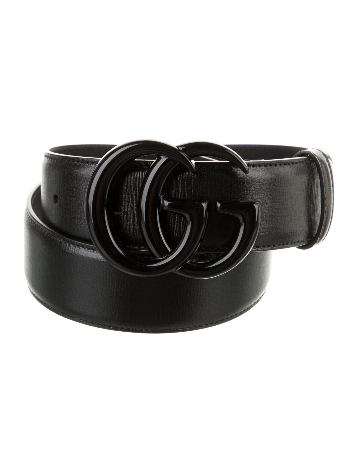 Gucci Double G Logo Leather Waist Belt