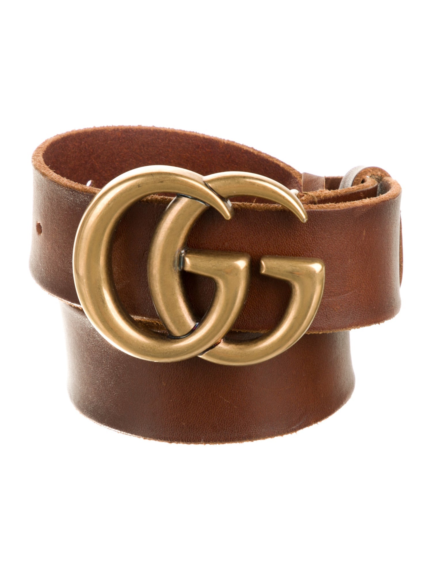 Gucci Double G Logo Leather Belt