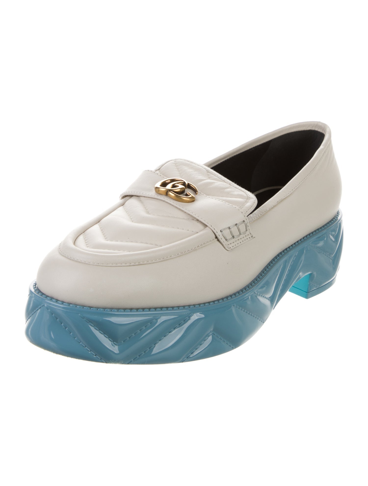 Gucci Double G Logo Leather Loafers