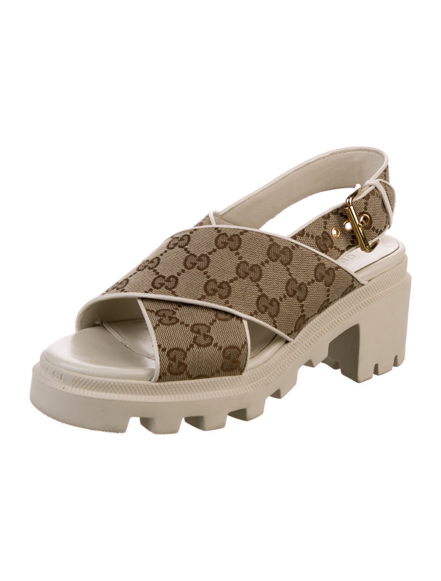 Gucci GG Canvas Canvas Slingback Sandals