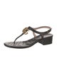 Gucci Double G Logo Leather T-Strap Sandals