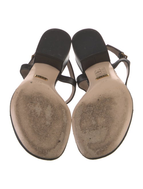 Gucci Double G Logo Leather T-Strap Sandals
