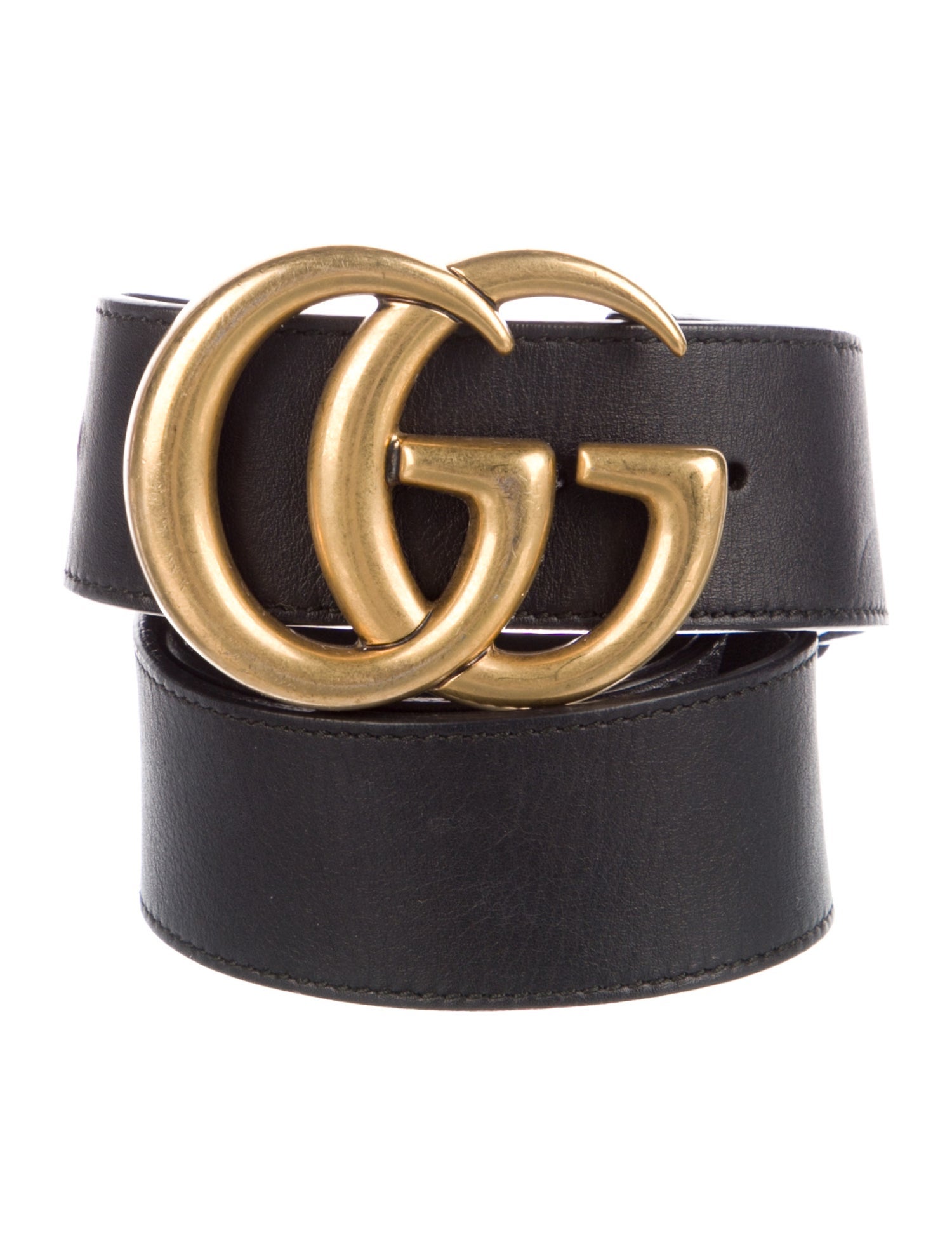 Gucci Double G Logo Leather Belt