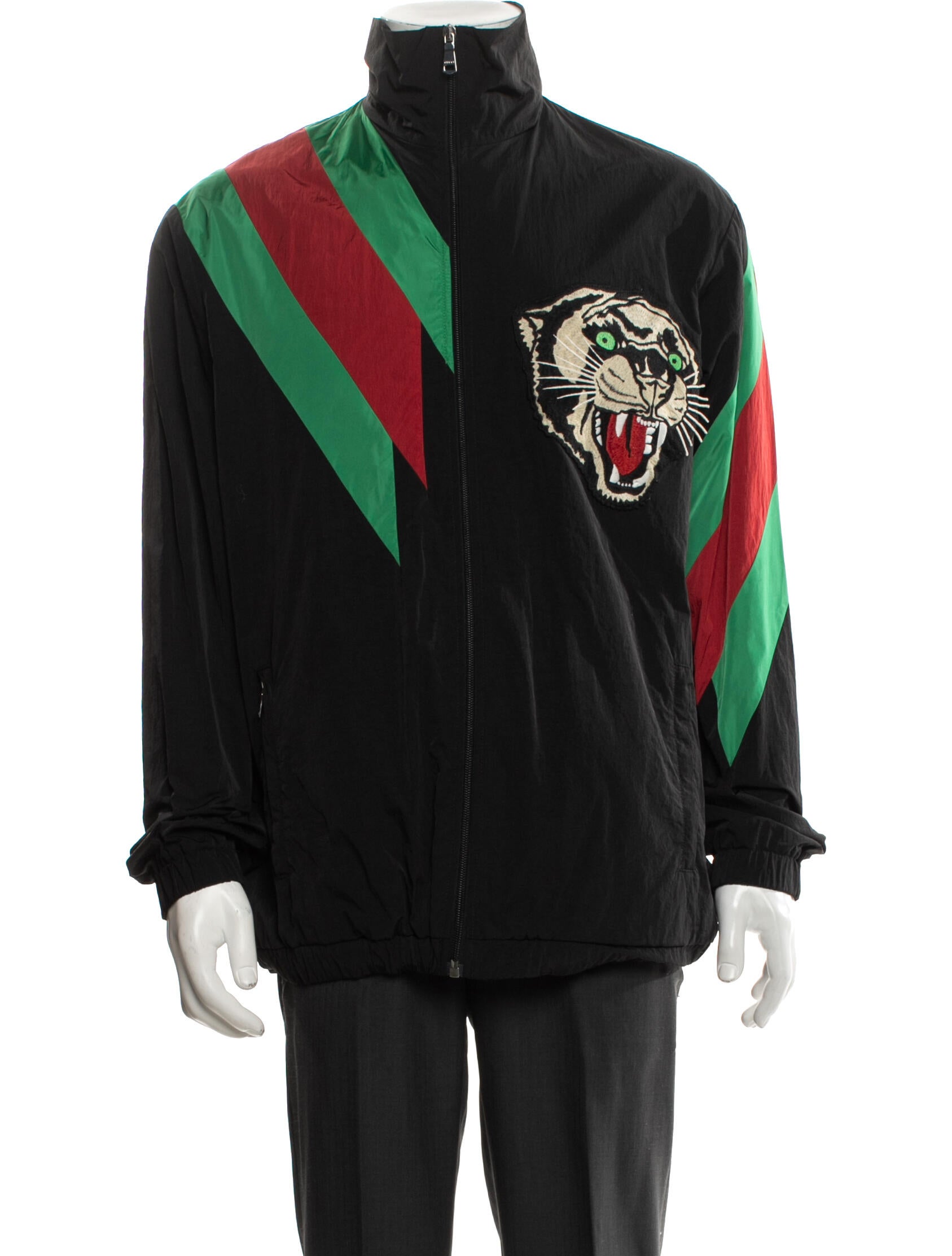 Gucci Web Accent Graphic Print Windbreaker