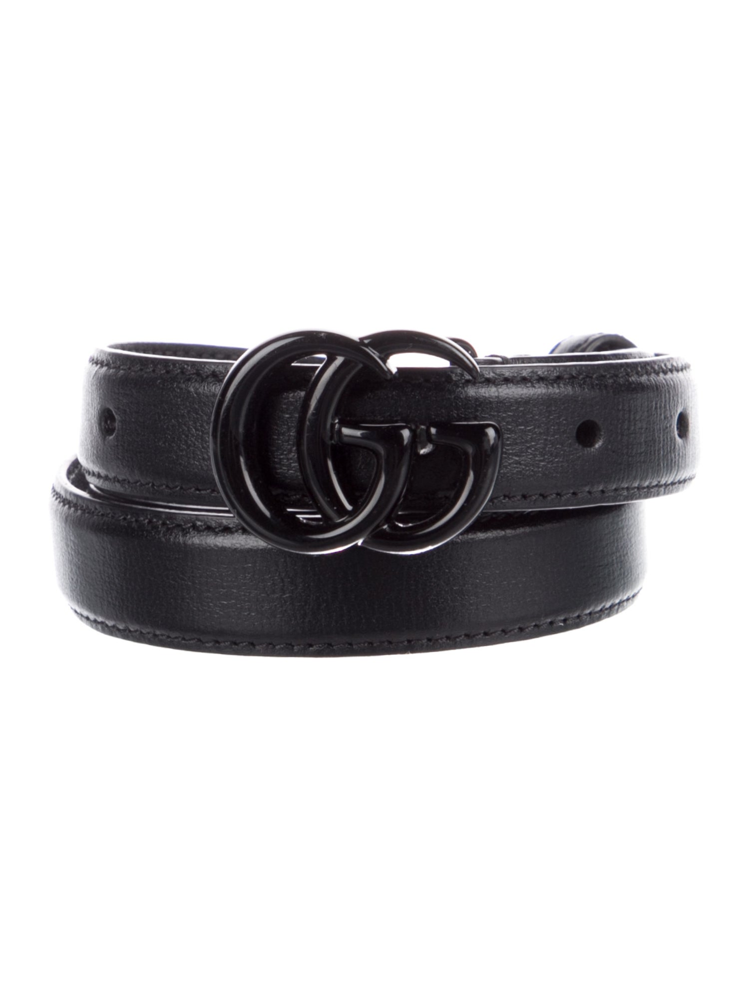 Gucci Double G Logo Leather Belt