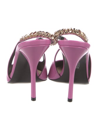 Gucci Horsebit Accent Patent Leather Slingback Pumps