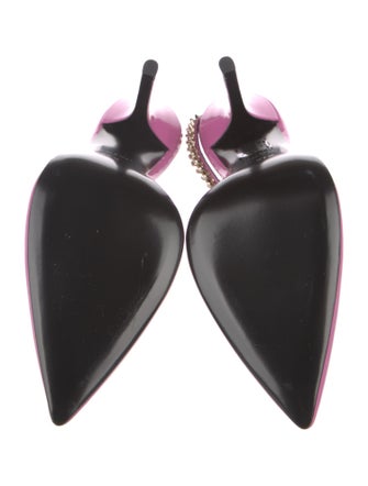 Gucci Horsebit Accent Patent Leather Slingback Pumps