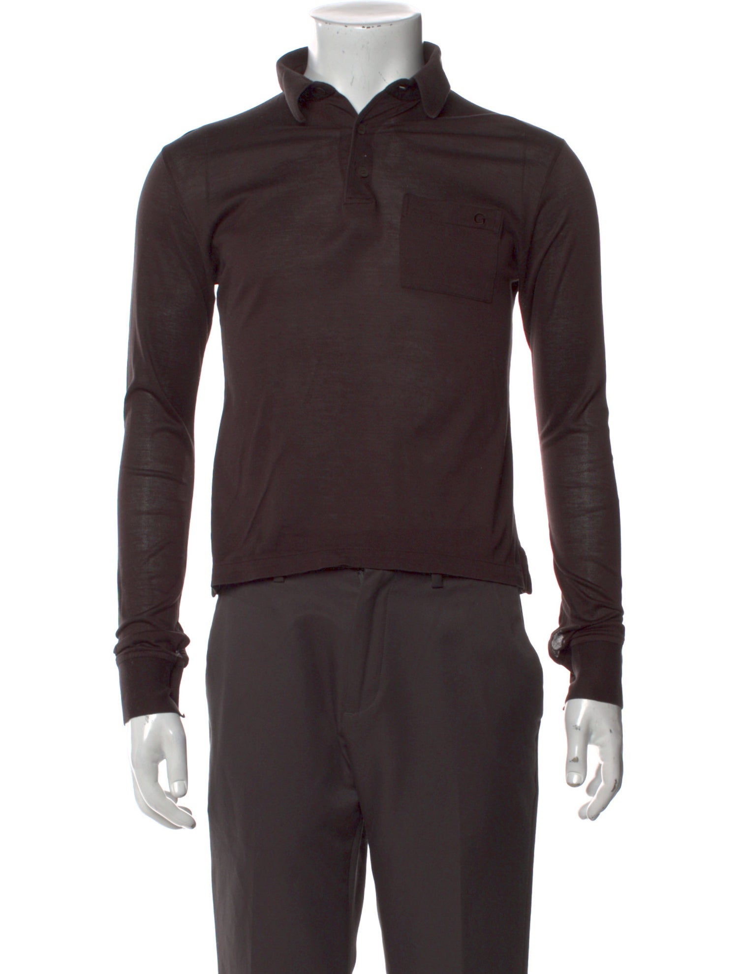 Gucci V-Neck Long Sleeve Polo Shirt