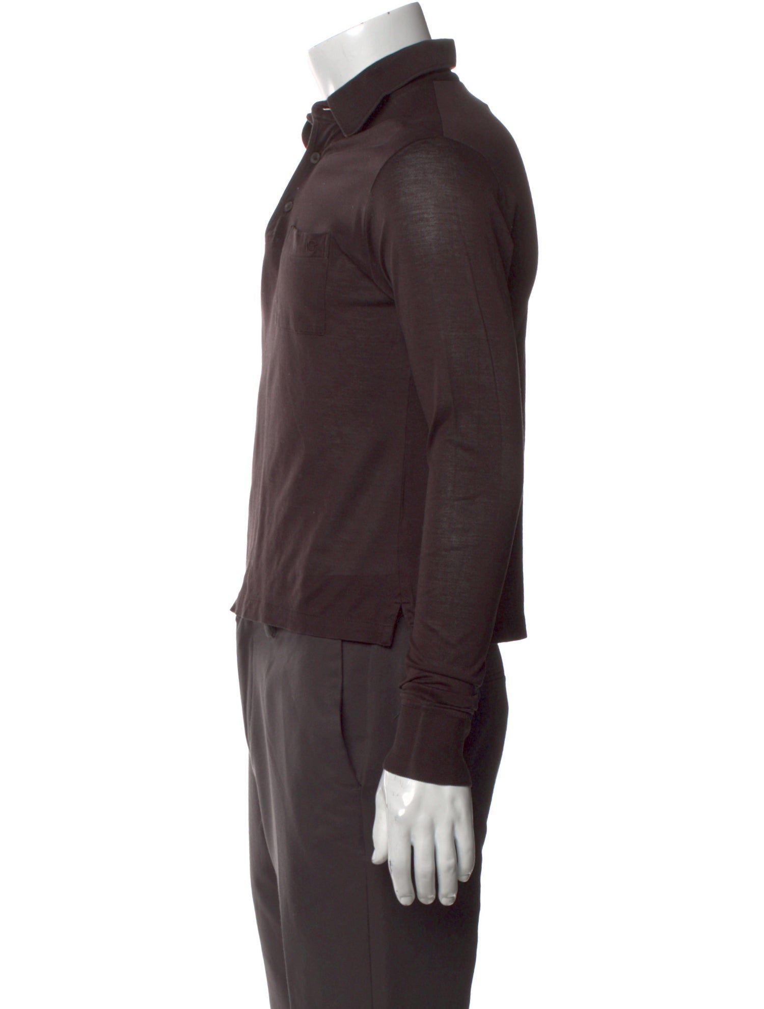 Gucci V-Neck Long Sleeve Polo Shirt