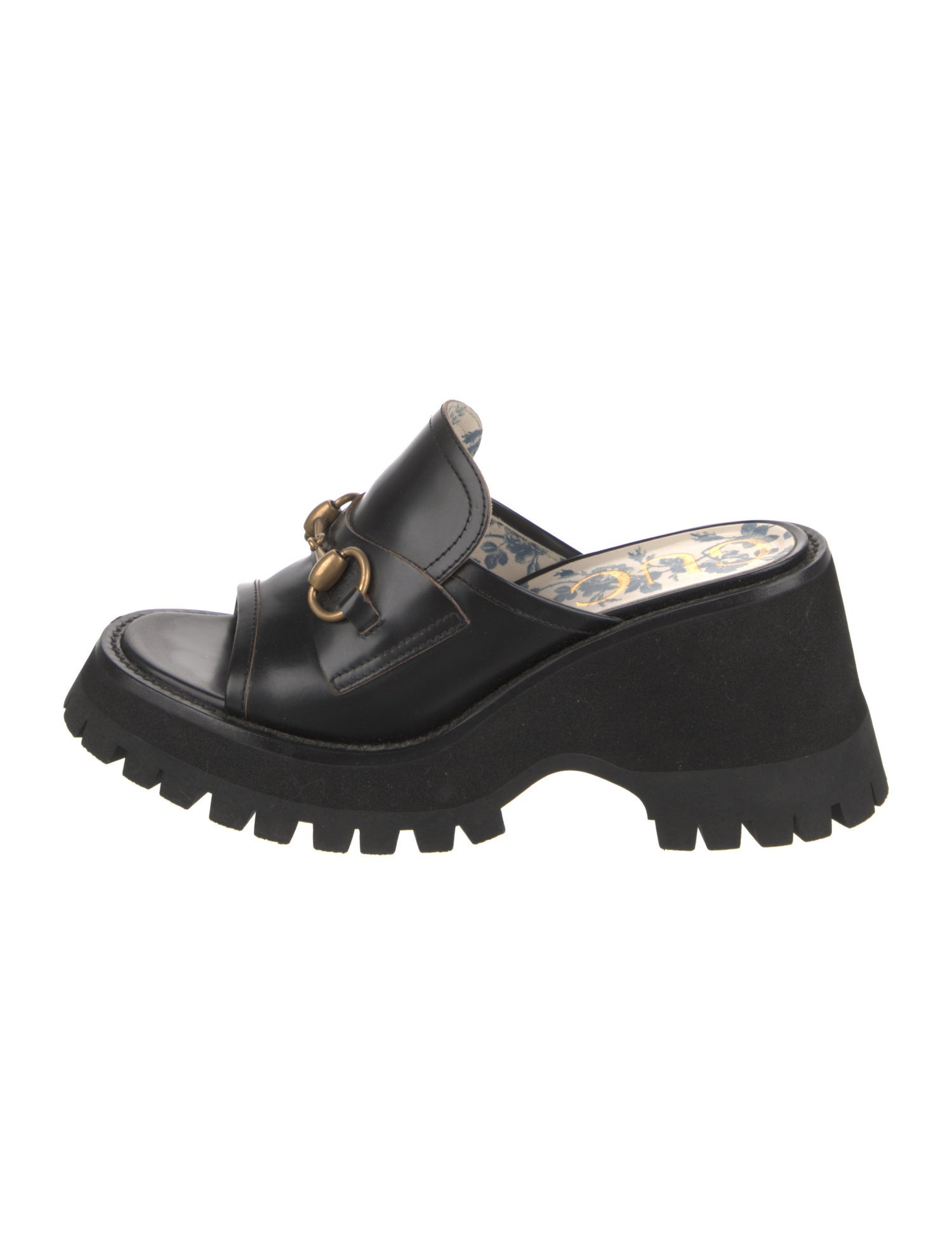 Gucci Horsebit Accent Leather Slides