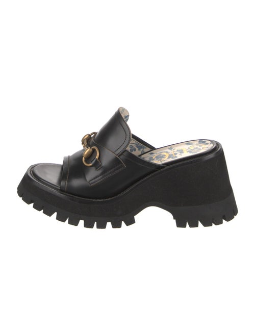 Gucci Horsebit Accent Leather Slides