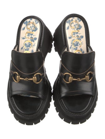 Gucci Horsebit Accent Leather Slides