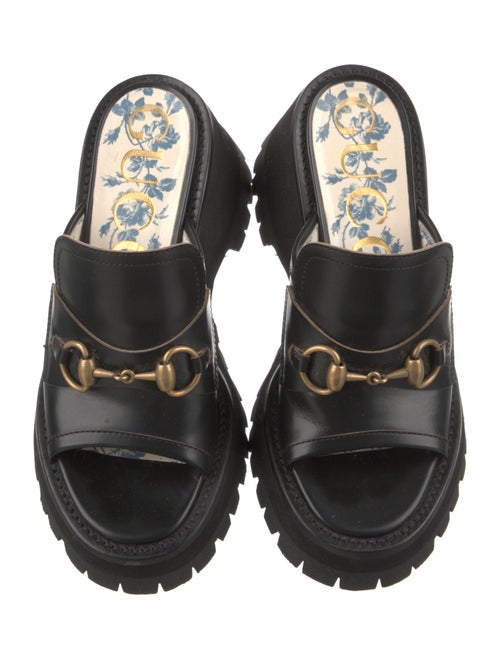 Gucci Horsebit Accent Leather Slides