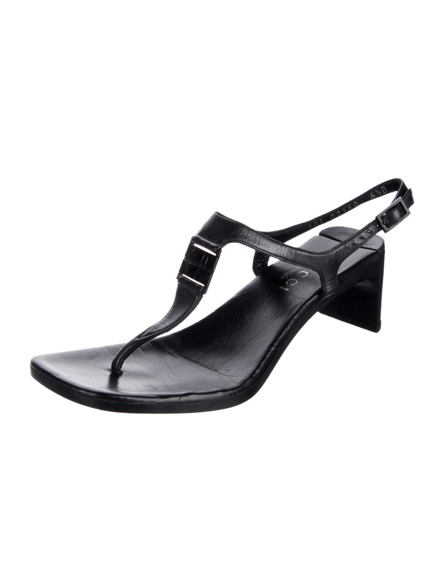 Gucci Vintage GG Canvas T-Strap Sandals