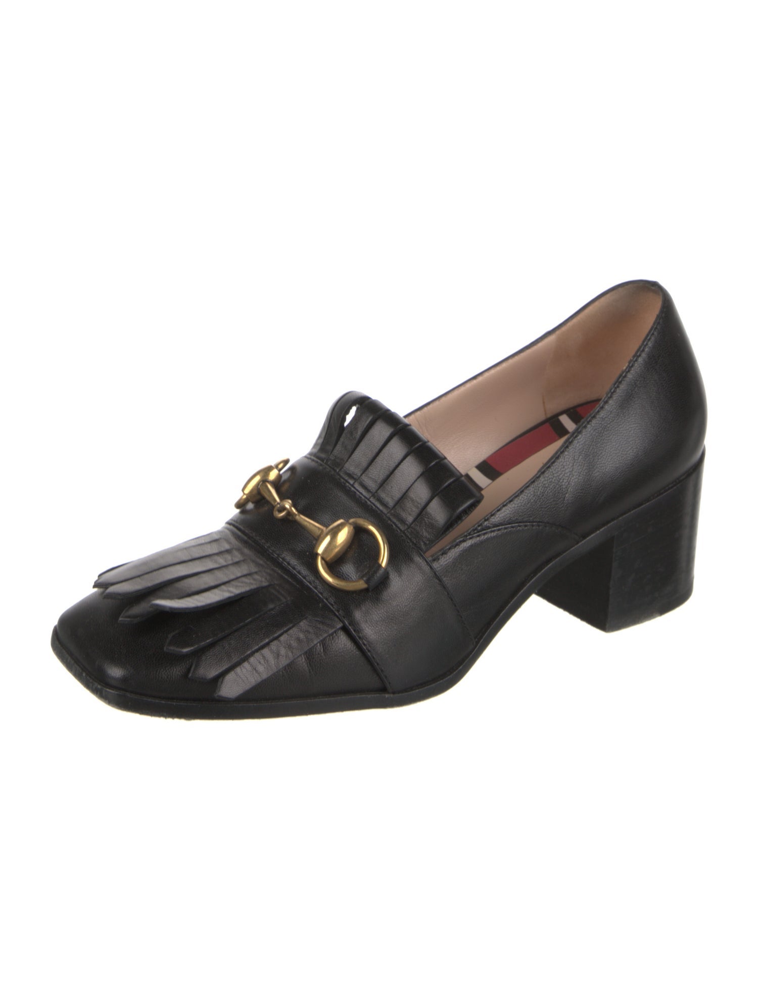 Gucci Horsebit Accent Leather Pumps