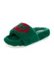 Gucci Interlocking G Logo Shearling Slides