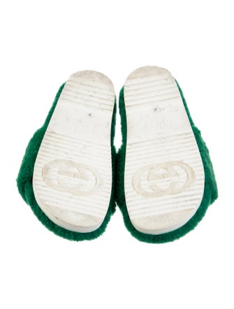 Gucci Interlocking G Logo Shearling Slides