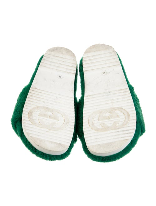 Gucci Interlocking G Logo Shearling Slides