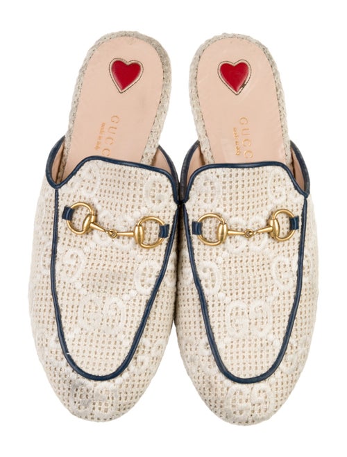 Gucci Raffia Printed Mules