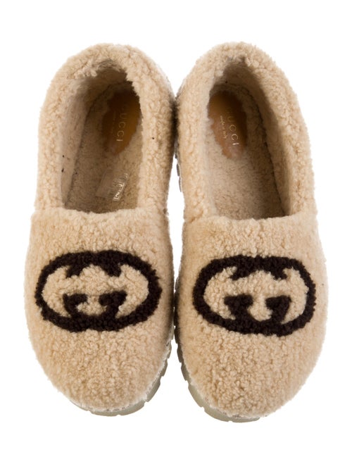 Gucci Interlocking G Logo Shearling Espadrilles