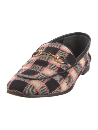 Gucci Horsebit Accent Plaid Print Loafers