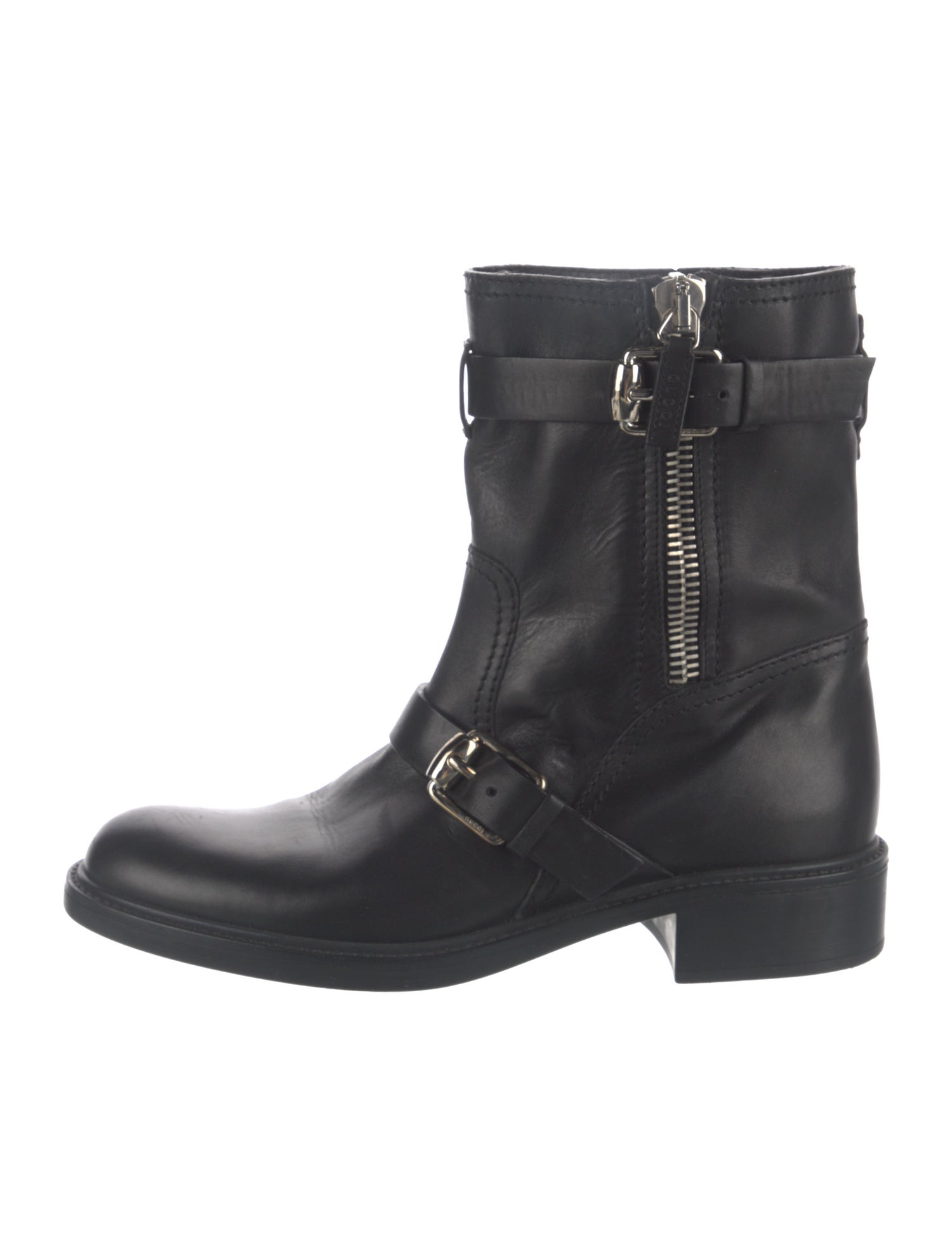 Gucci Leather Moto Boots