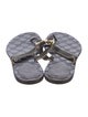 Gucci Web Accent Leather T-Strap Sandals
