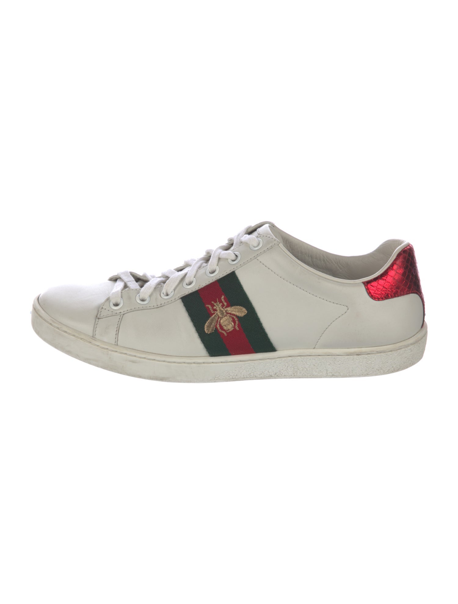Gucci Web Accent Leather Sneakers