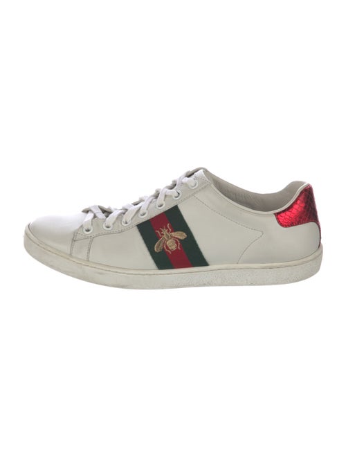 Gucci Web Accent Leather Sneakers