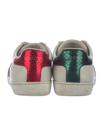 Gucci Web Accent Leather Sneakers