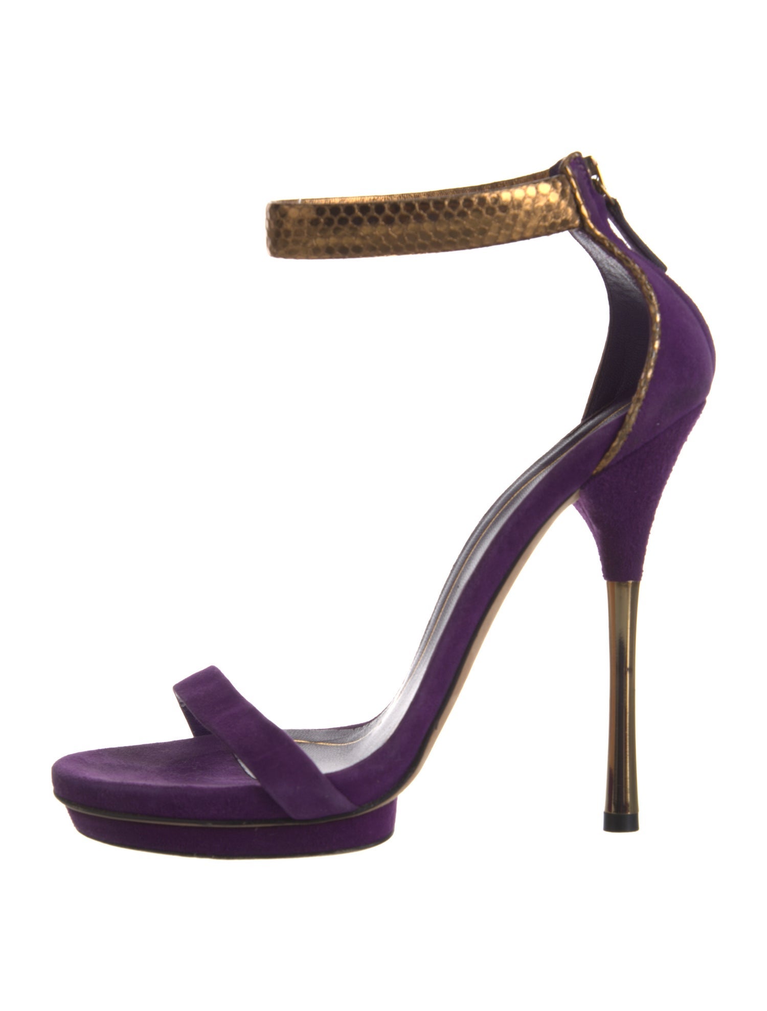 Gucci Suede Animal Print Sandals