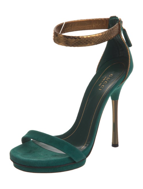 Gucci Suede Animal Print Sandals