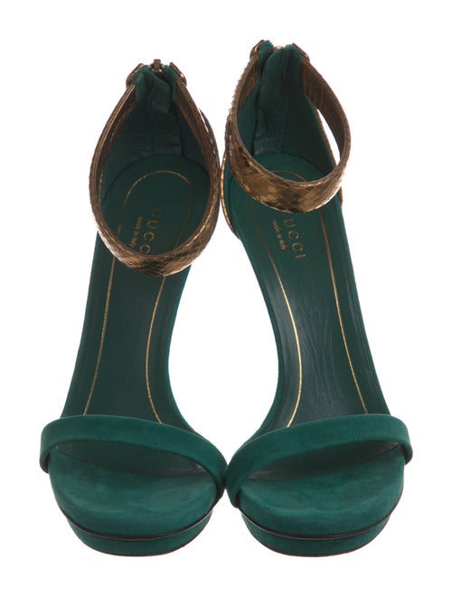 Gucci Suede Animal Print Sandals