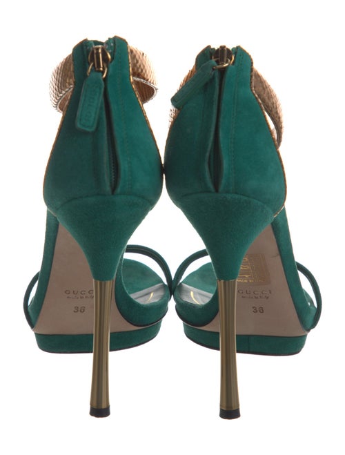 Gucci Suede Animal Print Sandals