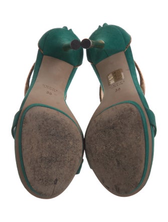 Gucci Suede Animal Print Sandals