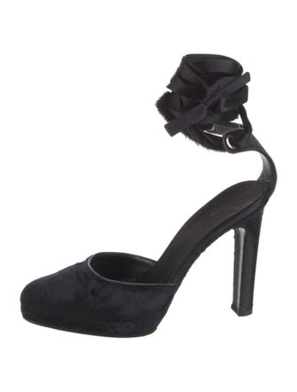 Gucci Ponyhair Fur Trim D'Orsay Pumps