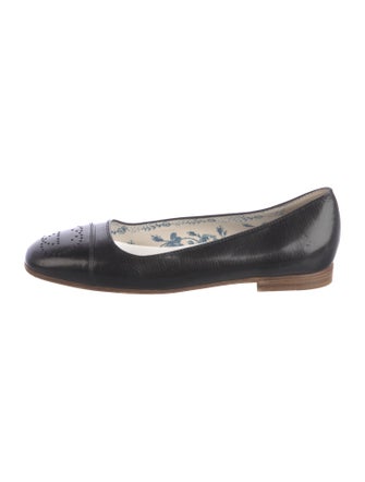 Gucci Interlocking G Logo Leather Ballet Flats
