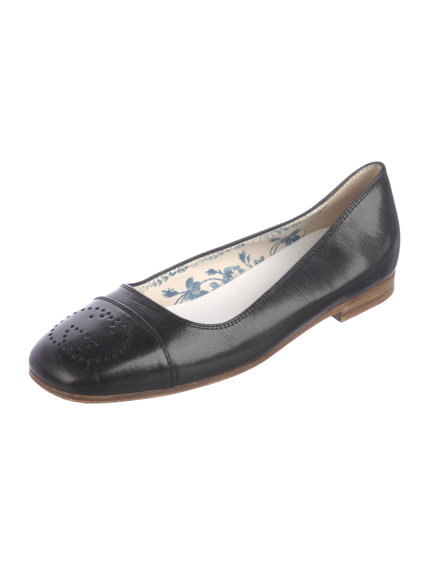 Gucci Interlocking G Logo Leather Ballet Flats